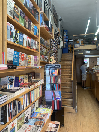 The shelves of The Educational Bookshop in Occupied Jerusalem (Photo by Tanya Raghu)